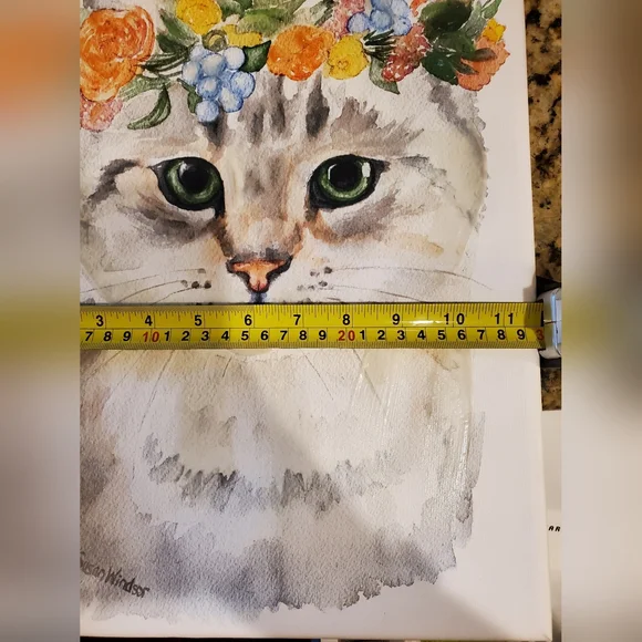 Susan Windsor Tabby cat with flower crown - Picture 4 of 7